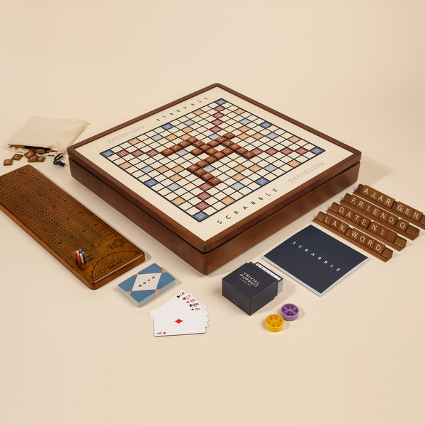 3-in-1 Premium Game Collection: Scrabble, Trivial Pursuit & Cribbage