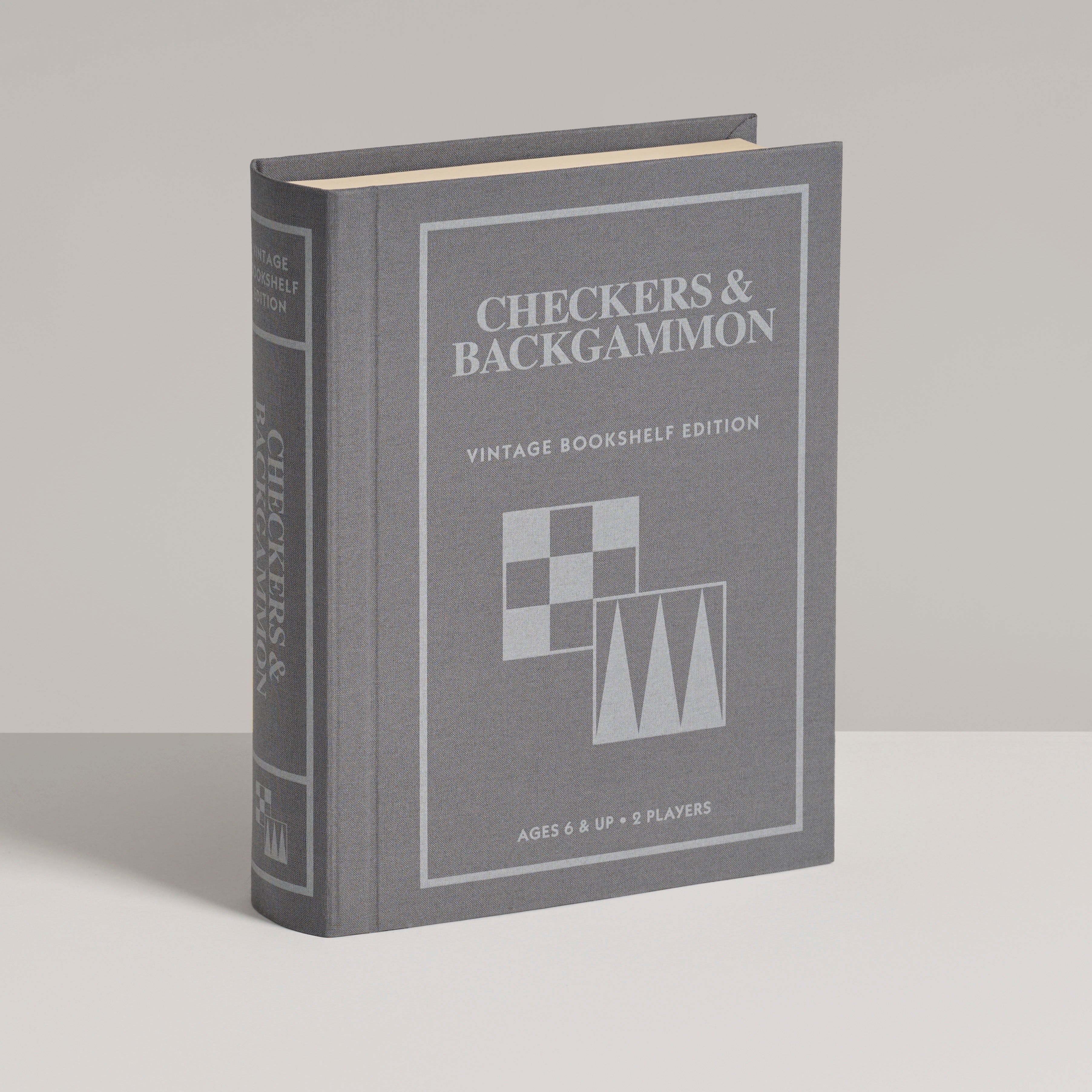 Gioco Dama E Backgammon WS Game Company – Edizione Libreria Vintage, Tabellone Reversibile, Pedine In Legno
