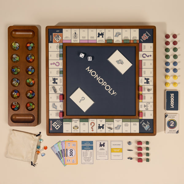 3-in-1 Premium Game Collection: Monopoly, Sorry & Mancala