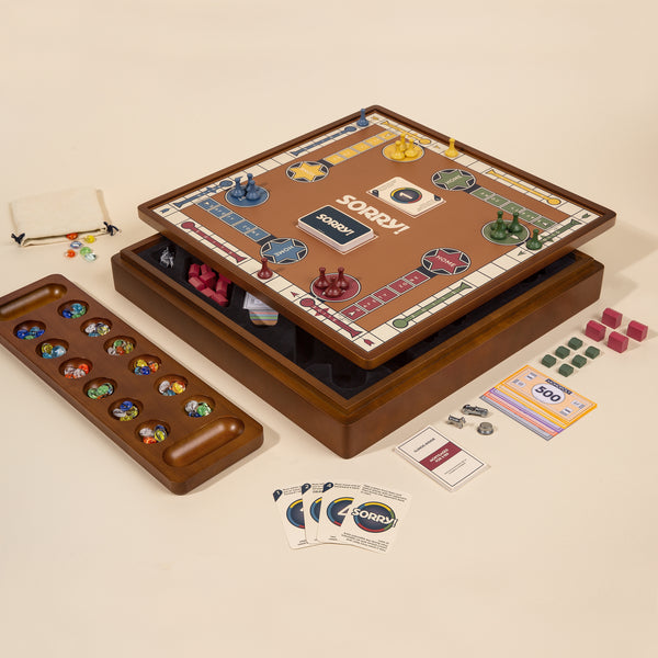 3-in-1 Premium Game Collection: Monopoly, Sorry & Mancala